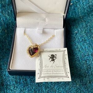 Gold Art de France Austrian Crystal Heart Pendant Necklace 2